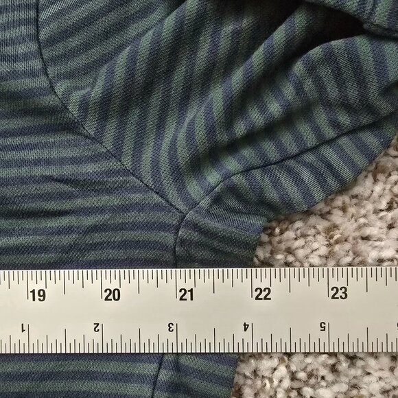 Men's J. Crew Slim Fit Large Blue/Green Stripped Performance Polo - Picture 3 of 4